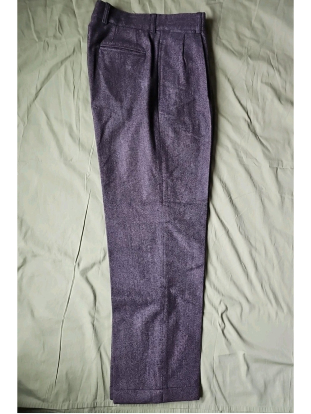 VTG 90s Tommy Hilfiger Mens Sz 32 Distressed Wool Pleated Cuffed Chino Pants